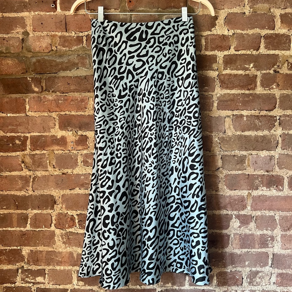 Rebecca Minkoff baby blue animal print skirt